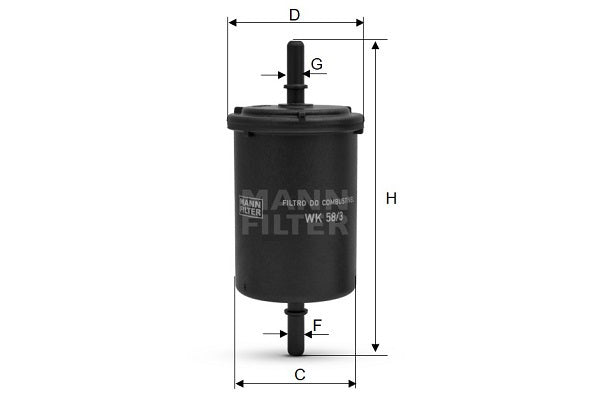 Filtro de combustible MANN-FILTER WK 58/3